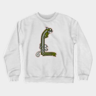 Celtic Cat Letter L Crewneck Sweatshirt